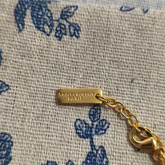 Yves Saint Laurent Intertwined Logo Gold Chain Bracelet - Picture 6 of 6